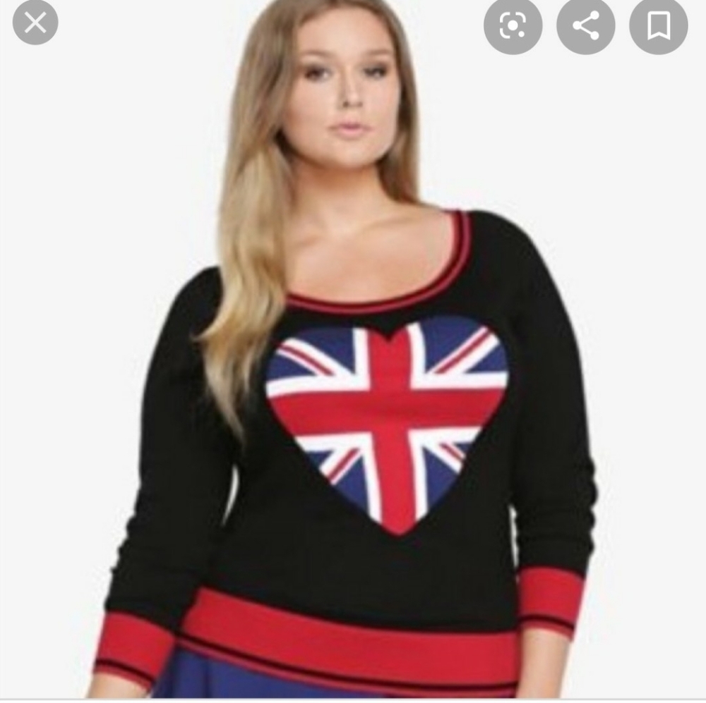 Torrid union jack sweater.